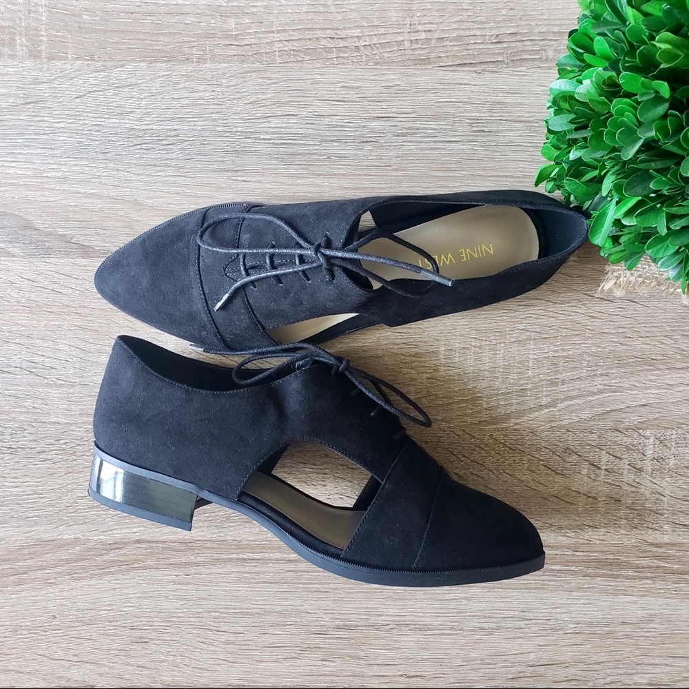 Nine West Nambero Black Oxford Flats 7.5